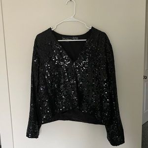 Vintage Black Sequin Cardigan